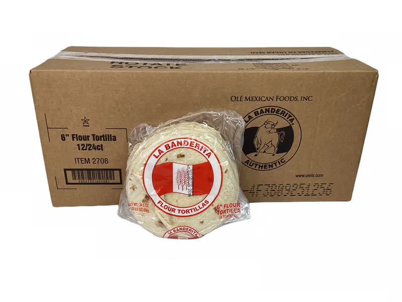 6" Flour Tortilla 12/24ct (Banderita) 2708
