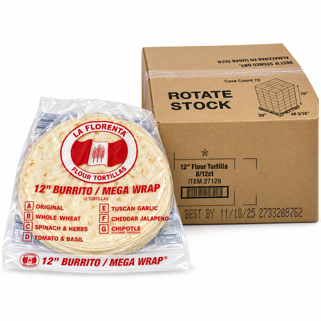 12" Flour Tortilla 8/12ct (Banderita) 27128