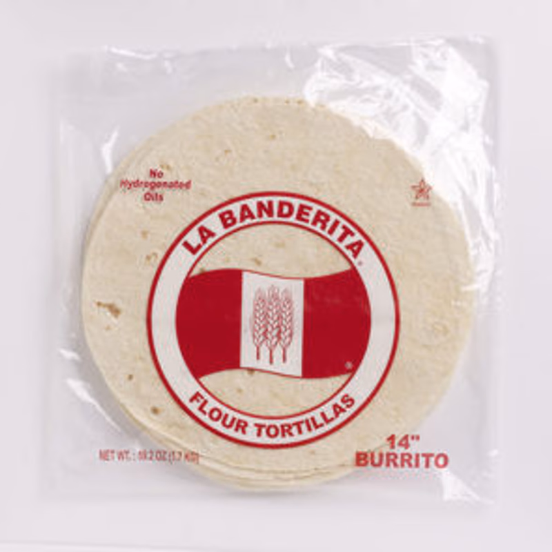 14" Pressed Flour Tortilla 8/12ct (2707)