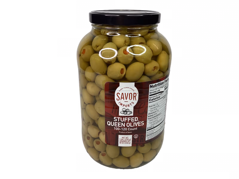Olive, Stuffed Queen 100-120 4/1gal (Savor Imports)